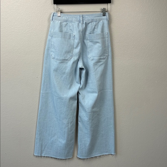Maeve The Ettie Jeans Wide-Leg High-Rise Crop Light Blue Wash Denim 28 - Picture 5 of 9